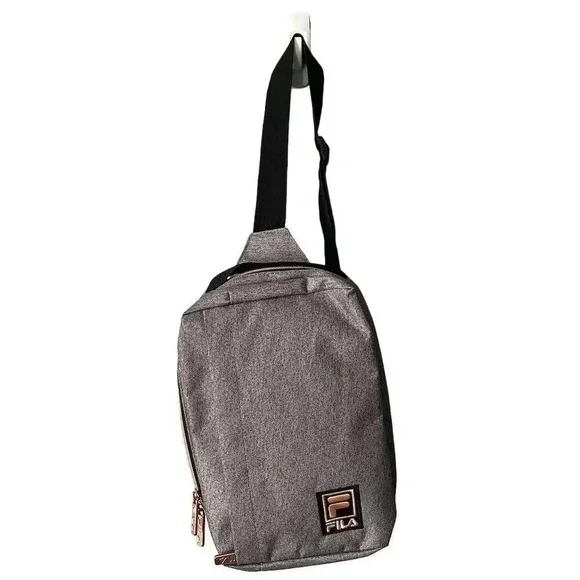 FILA Sling Backpack Heather Grey Unisex Adults Medium Casual Travel Gym - Picture 5 of 5